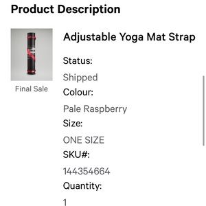 Lululemon adjustable yoga mat strap